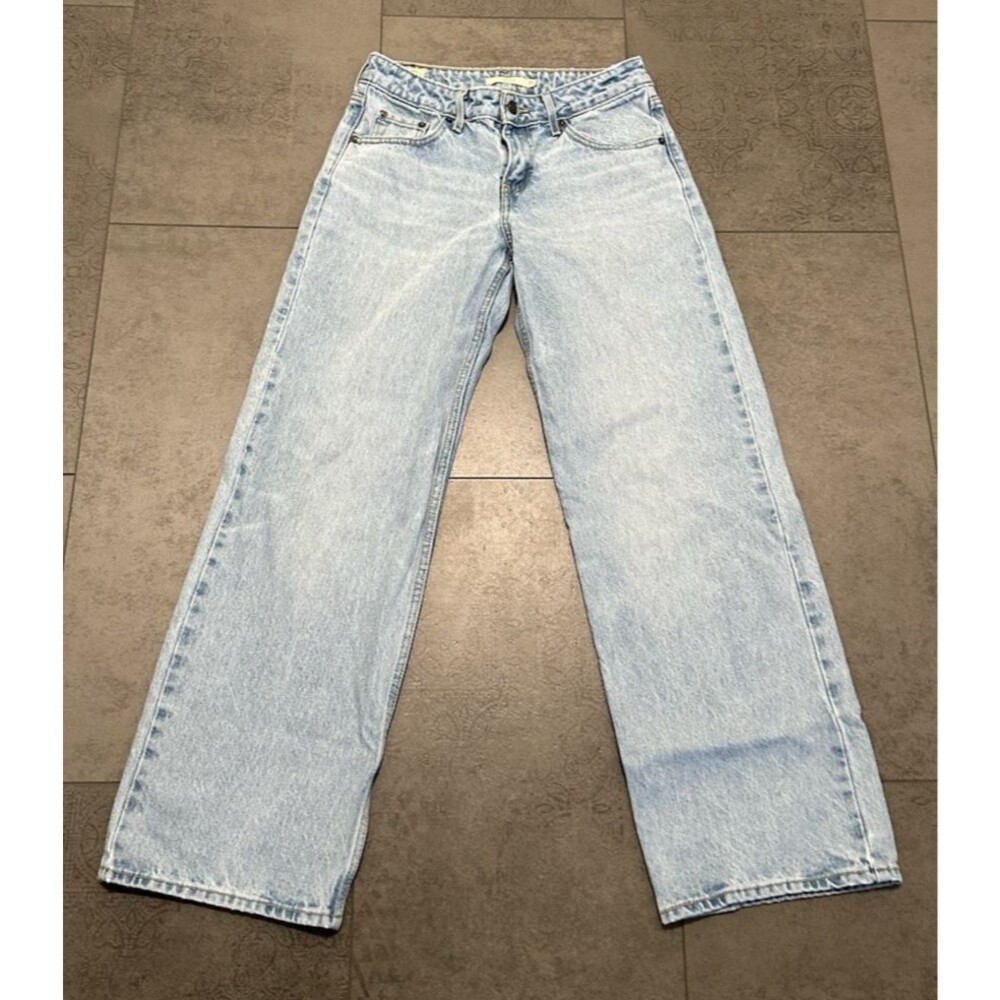 Levi’s Low Loose Jeans Womens 25 inch waist Baggy Wide Leg retro Y2K boho Big E